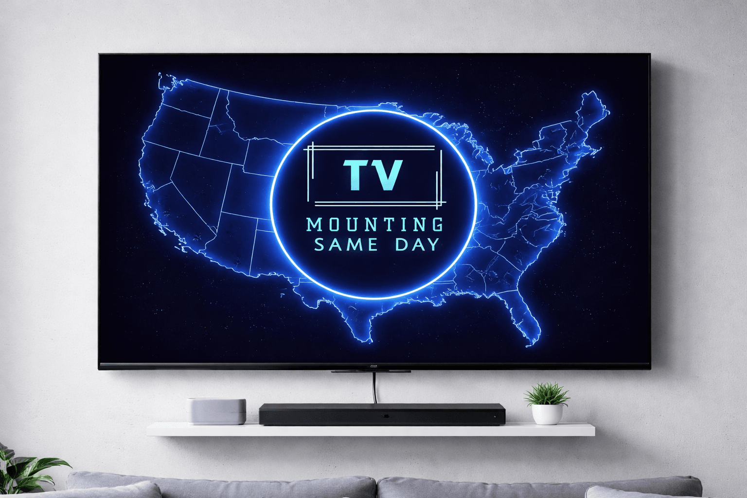 USA_map_1 TV mounting service in Aurora Illinois by TV Mounting Same Day LLC